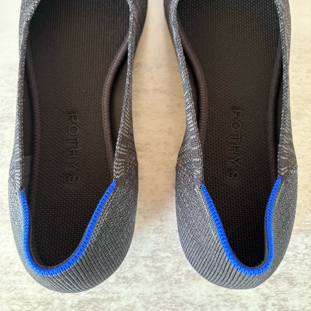 Rothy’s Women’s Black Heathered Round Toe The Flat Ballet Loafers-Size: 9-EUC - Picture 3 of 7